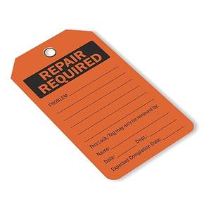 SmartSign Repair Required Tags | 5 3/4" x 3" Fluorescent 13pt Cardstock Red Color Pack of 100