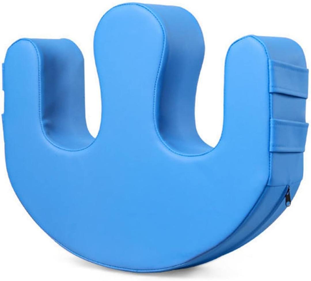 ASkinds Patient Turning Device Paralysis Bed Rest Nursing Help The Elderly Turn Over PU Leather Anti-Decubitus Multifunctional UU-Shaped Waterproof Transfer Pad, Blue