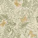 VEELIKE Green Fern Wallpaper Boho Butterflies Botanical Peel and Stick Wallpaper for Bedroom Bathroom 17.7''x118'' Removable Vintage Leaf Wallpaper Self Adhesive Forest Contact Paper for Cabinets Wall