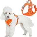 BARKBAY Dog Harness No Pull with ID Tag Pocket - Heavy Duty, Reflective, Easy Control for Large Dogs(Orange,S) (Small(Chest:19.5-26))