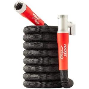 Pocket Hose Silver Bullet 2.0 Expandable Garden Hose 25-FT with Turbo Shot Nozzle, AS-SEEN-ON-TV, Lead-Free, Solid Aluminum Connectors, Easy On/Off Valve, Kink-Free, Leak-Proof