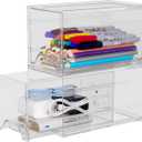 2 Pcs Organizer Drawer, Dustproof Desktop Office Supplies, Clear Desk Accessories