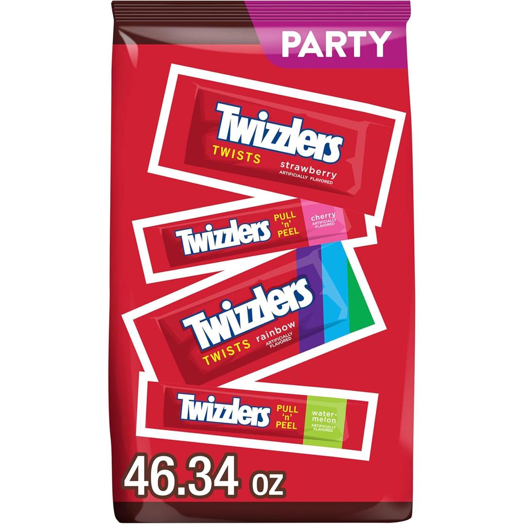 TWIZZLERS Assorted Flavored Licorice Style, Candy Bulk Party Pack, 46.34 oz (EXP 06/06/26)