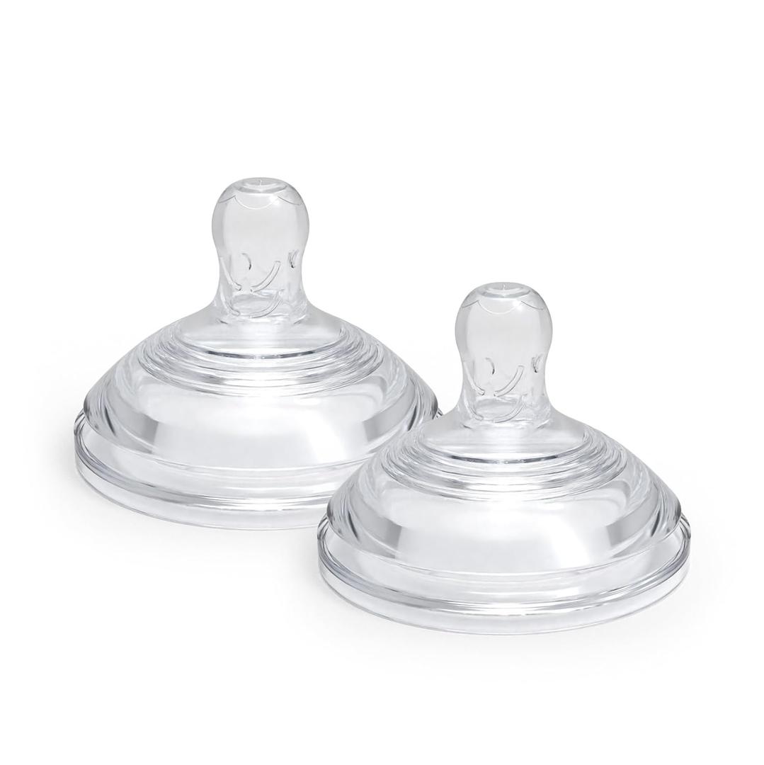 Dr. Talbot's Anti-Colic Bottle Replacement Nipples - Feeding Supplies for Newborn - (2-Pack) Fast Flow Soft Flex Nipples - 6+ Months