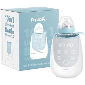 Papablic Fast Bottle Warmer with Feeding, Tracker Baby Bottle Warmer for Breastmilk or Formula, Ready Milk in 2 Mins Accurate Temperature, Control and Automatic Shut-Off