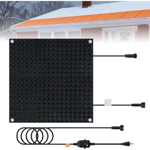 Podoy Heated Snow Melting Mats 30" x 30", Non-Slip Rubber Outdoor Electric Snow Heating Mats for Fast Ice& Snow Removal, Waterproof Plug-in Snow Melter Pads with Power Cord for Driveway Walkway Stairs