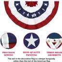 3x6 Ft American Pleated Fan Flag (Set of 10) – Patriotic Half Fan Bunting, 4th of July Memorial Day Decorations for 250th Anniversary
