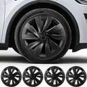 4PCS Wheel Covers for New Tesla Model Y Juniper 19 inch 2025-2026, Hubcaps Fits for Tesla Model Y Juniper, Rim Cover Protector Wheel Cover,Matte Black