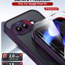 LeYi for Google Pixel-9A Case: Pixel 9A Phone Case with [2 Packs] Screen Protector, [Mag-Safe Fit] Matte Translucent Soft-Touch Silky & Full Body Shockproof para Basic Cell Case Pixel 9 A, Purple