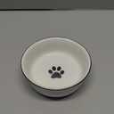 GDCZ Ceramics Raised Cat Bowl with Heighten Metal Stand for Pet Food, 15 Ounces(White)