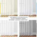 NICETOWN White Linen Sheer Curtains 90" Length, Rod Pocket & Back Tab Window Treatments Semi Sheer Curtain Drapes Privacy with Light Through for Living Room/Bedroom, 104 inch Length Total 2 Panels