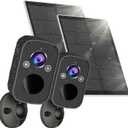 Rraycom 2K Security Camera Wireless Outdoor, Solar Camera with Color Night Vision, AI Motion Detection with Spotlight&Siren, 2-Way Audio, Cloud/SD Storage, IP65 Outdoor Cameras for Home Security 2pack