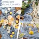 6 Pack Dusty Blue Cheesecloth Table Runner 17x108 Inch Semi Sheer Boho Gauze Cheese Cloth Fabric Table Runners Table Decor for Wedding Party Baby Shower Birthday Home Decor Garden Farmhouse
