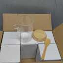 6 Pack Glass Jars with Bamboo Lids and Spoons for Loose Leaf Tea Storage, 17 OZ Overnight Oat Container with Lid and Scoop, Glass Canister Set as Tea Container for Loose Leaf Tea Holder