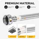 60" Faucet Supply Line, 3/8 inch Comp x 1/2 inch FIP Faucet Connector, Braided Stainless Steel Faucet Hose for Bathroom Sink and Kitchen, Leak-Resistant cUPC Certified Water Supply Line, 2 Pack