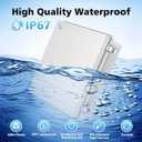 RTHIEAI Waterproof Outdoor IP67 Junction Box(20.1"x16.1"x7.9") with Mounting Plate, Hinged Grey Cover and Wall Brackets - Weatherproof ABS Plastic Electrical Enclosure for DIY Projects(510x410x200mm)