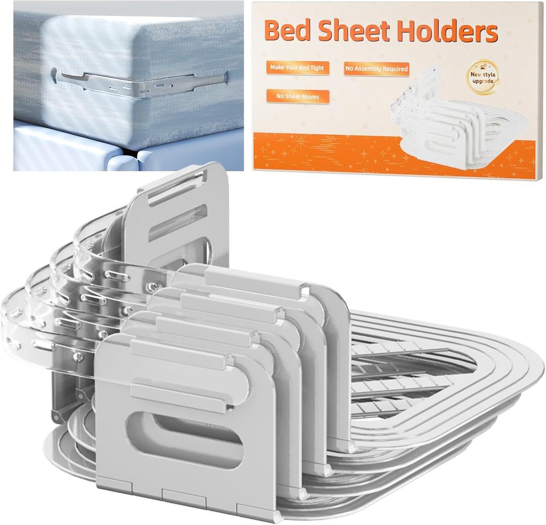 Bed Sheet Holders Keep Sheets Tight Heavy Duty Bed Sheet Holder Corner Fitted Sheet Straps Fit All Mattress Size Not Easy to Break Gray