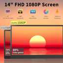 Laptop Screen Extender 14.2" 1080P FHD IPS, Portable Triple Monitor for 13-17" Laptops, Portable Screen for Laptop with Dual Speakers, Plug-Play with Type-C/HDMI/USB-A for Mac/Wins/Chrome