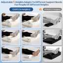 Recliner Foot Rest Cushion - Recilner Leg Rest Cushion with Removable Semi-Cylinder for Superior Support, Adjustable Recliner Foot Rest Extender, Recilner Leg Pillow with 2 Straps, Grey