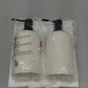 Soap Dispensers 400mL 13.5 OZ, 2 PCS Luxurious Hand Dish Lotion Shampoo Soap Dispenser Jar, Travertine Soap Bottles Rustproof Pump for Kitchen Bathroom Countertop (Ivory White)