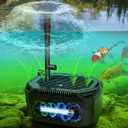 Pond Filter Fountain Kit with Powerful 18W UV Light for Koi Pond Algae Control, 660 GPH 42W High-Performance Pump Build in for 1500 Gallon Pond, 3 Water Patterns Decoration for Your Pond Landscape