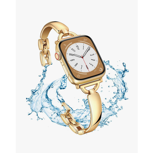 Gold Stainless Steel Band Compatible Apple Watch Slim Starlight Bracelet Women 38mm 40mm 41mm 46mm 42mm 44mm 45mm 49mm.Jullstar Dressy Bling Silver Leopard Thin Metal Bangle for iphone Watch Wristband Series Ultra SE 10 9 8 7 6 5 4 3 2 1