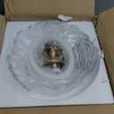 Glass Pendant Lights Kitchen Island, 11.8" Vintage Lighting Glass Light Fixtures Brushed Gold Modern Glass Chandelier Hanging Ceiling for Dining Living Room Restaurant Bedroom Foyer Entryway (11.8, Gold)