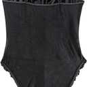 Lilosy Sexy Corset Top Floral Lace Mesh Sheer Lingerie Underwire Bodysuit Bustier Cami Outfits (Black, M)