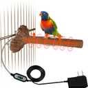 Heated Bird Perch Birdcage Heater Birds Warmer for Cage Adjustable Temperature Winter Birds Heater for Parrots Conure Cockatiels Parakeets Small Bird