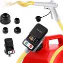 Portable Fuel Transfer Pump with Auto-Stop, 51" Extra Long Hose, 3.2 Gallon per Min, 4 Can Adapters and Leak protection, Automatic Powered Gas Pump for Oil, Diesel and Gasoline