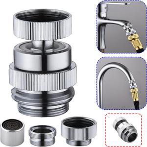 Brass sink faucet to garden hose adapter, Ceaeso Sink Faucet Adapter Kit with Aerator,Multi-thread garden hose adapter for male to female connectors