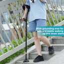 Crutches for Adults, Crutches for Walking, Have Adjustable Forearm Crutch Pads, Folding Forearm Crutches, with Four Corner Base Prevent Slipping , Suitable for Old People, Lame People (Black)