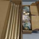 Ceramic Curtain Rods for Windows 48 to 84 Inch,1 Inch Adjustable Telescoping Drapery Rod Heavy Duty Window Treatment Single Curtain Rod Set for Bedroom,Gold Green