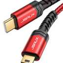 JSAUX Mini B to USB C Cable 10ft, USB C to Mini USB Cable Charging Cord for GoPro Hero 3+, PS3 Controller, MP3 Player, Dash Cam, Digital Camera, GPS Receiver, PDAs and More Devices