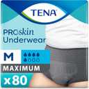 TENA ProSkin Disposable Underwear Male Pull On with Tear Away Seams Medium, 73520, Maximum, 80 Ct