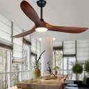 Farmhouse Rustic Ceiling Fans with Lights, 60 inch Outdoor Ceiling Fan for Patios with Light, 3 Blades Wood Ceiling Fan Damp Rated Large Airflow Commercial Ceiling Fans for Exterior House Porch Gazebo