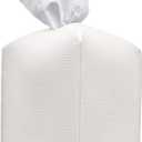 Carrotez Tissue Box Cover, Refined Modern PU Leather Square Holder - Decorative Holder/Organizer for Bathroom Vanity Countertop, Night Stands, Office Desk & Car 5"X5"X5" White