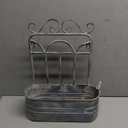 Rustic Metal Wall Planter Vintage Wall Mounted Flower Pot Distressed Wall Hanging Plant Basket Farmhouse Wall Decor for Indoor Outdoor Garden Home Yard (Gray)