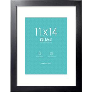 LaVie Home 11x14 Picture Frame, 11 x 14 Frame Display Pictures 8x10 with Mat or 11x14 Without Mat, Stable and Sturdy Black Frame and Polished Plexiglass, Horizontal and Vertical Format of The Walls