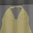 ForeFair Women Sexy Halter Deep V Neck Backless Crop Tank Top Open Back Sleeveless Slim Fit Y2k Summer Tops (Medium, Light Yellow)