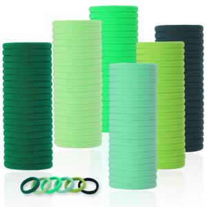 LuSeren 120 Pcs Green Hair Ties for Women, No Damage Soft Seamless Nylon Hair Elastics for Thick Hair, Ponytail Holders,6 Gradient Green Hair Accessories