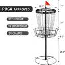 PDGA Approved HIAARO PRO Disc Golf Basket, Portable Disc Golf Target with Heavy Duty 24 Chains, Professional Disc Golf Basket