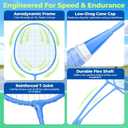 Lightweight Badminton Set, Badminton Rackets Set of 2, One Size