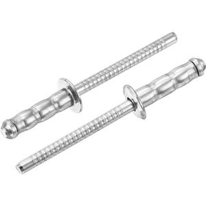 uxcell 50Pcs 3/16" x 5/8" 304 Stainless Steel Round Head Double-Drum Blind Rivets, Pull Nail Drum Type Blind Rivets for DIY, Sheet Metal, Automotive Repairs, Furniture, Boat (Silver)