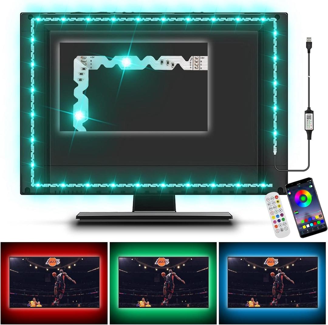 Led Light for TV Backlight, 16.4ft/5m RGB+W Behind TV Bias Lighting,USB Powered Led Strip Lights for HDTV PC Computer,Music Sync & Timer,Gaming Room Bedroom Decor Immersive Home Theater Led Light for TV Backlight, 16.4ft/5m RGB+W Behind TV Bias Lighting,USB Powered Led Strip Lights for HDTV PC Computer,Music Sync & Timer,Gaming Room Bedroom Decor Immersive Home Theater