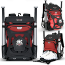 Baseball Bag for Adult and Youth, Large Capacity Bat Bag Lightweight Softball Bag with 2 Air Hole Shoe Compartment and Fence Hook, Waterproof Baseball Backpack for Bat, Helmet, Gloves