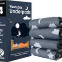 Retrona Washable Underpads 34" x 52" Pack of 4 Heavy Absorbency Reusable Bedwetting Incontinence Pads for Adults, Kids, & Pets - Waterproof Protective Pad for Bed, Couch, Sofa, Floor (4 Pack - 34x52)
