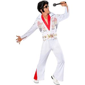 Rubies Elvis Presley: Elvis Presley Costume for Adults, Men's XL (White, M)