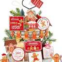 Draupnir 18 Pcs Christmas Tiered Tray Decor Set Winter Tiered Tray Gingerbread Christmas Decorations Farmhouse Tabletop Centerpiece Xmas Wooden 3D Sign Gingerbread Decor for Home Table