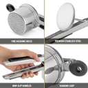 Bellemain 15oz Large Potato Ricer for Mashed Potatoes, Stainless Steel Mashed Potato Masher & Squeezer, Easy-To-Clean Professional-Grade Hand Vegetable Ricer, Kitchen Tool, Food Press & Food Mill (Fixed Disc, Black)